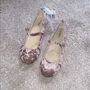Cat & Jack pink velvet mary jane Flats Classic fairy grunge size 1